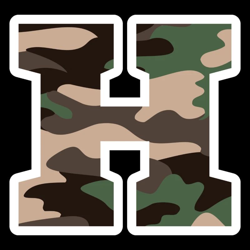 Letter H Military Camouflage - Gift Idea