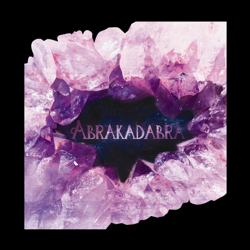Abracadabra magic formula in mystical amethyst