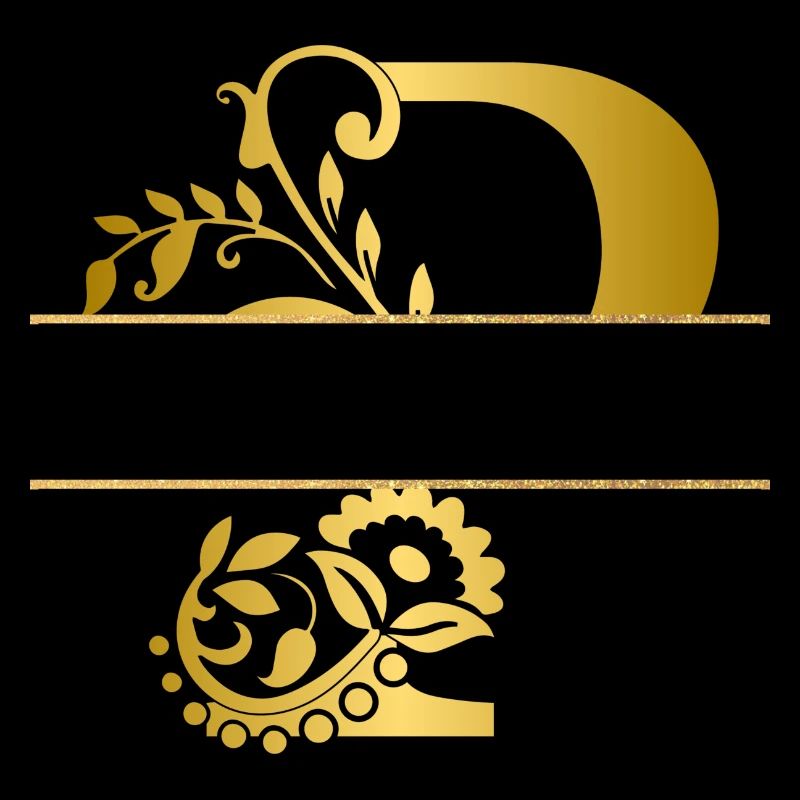 Personalised floral gilt letter p - gift idea