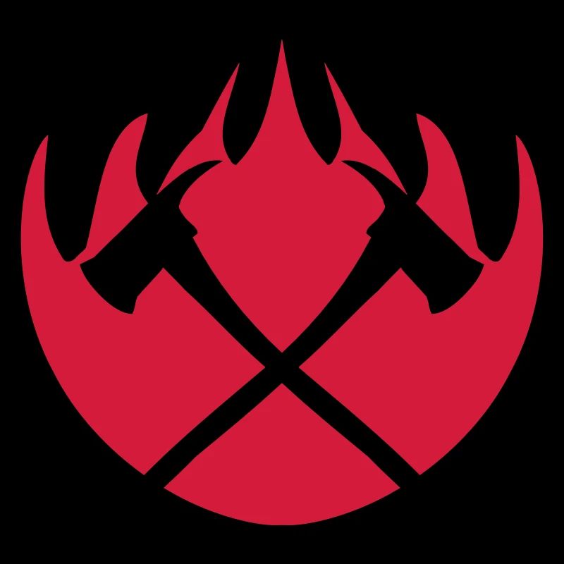 Fire flames 2 axes logo