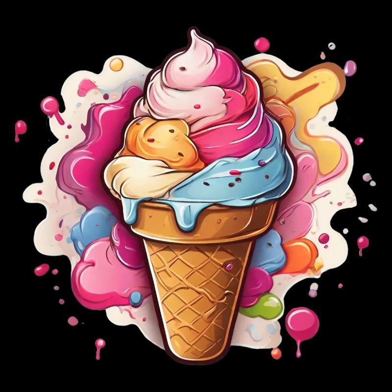 Leckeres buntes Softeis