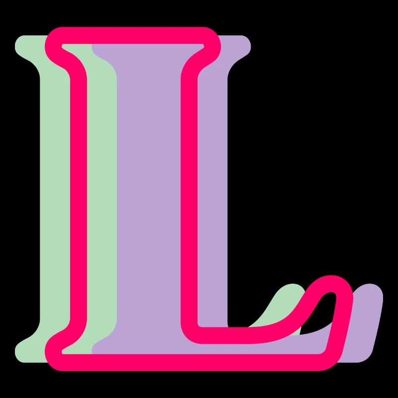 Multicolored letter l