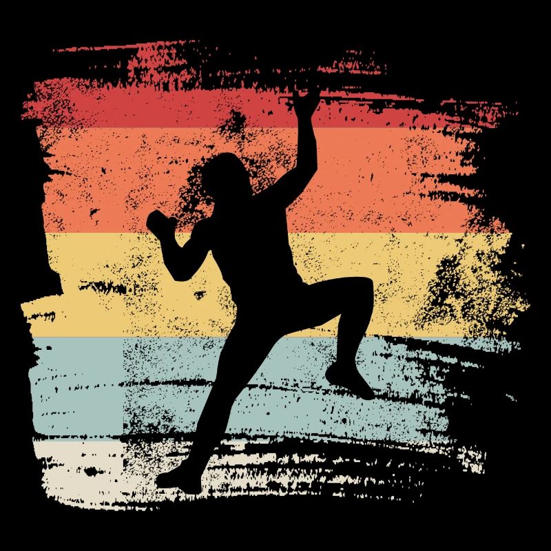 Retro climbers climb rock gift