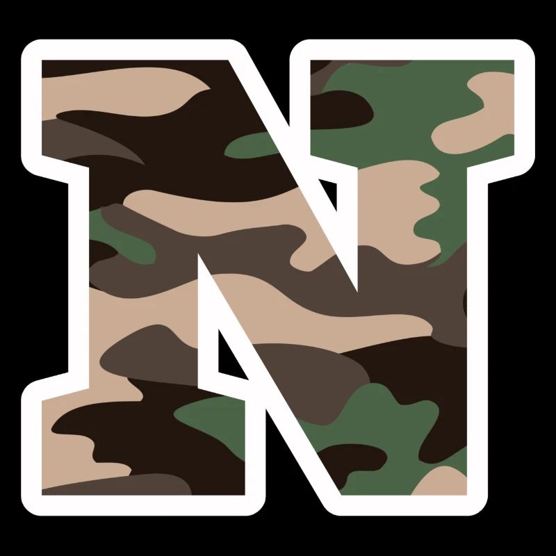 Letter N Military Camouflage - Gift Idea