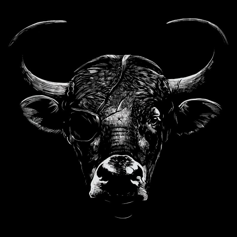 Bull with eye patch - Ox Beef Pirate Bull