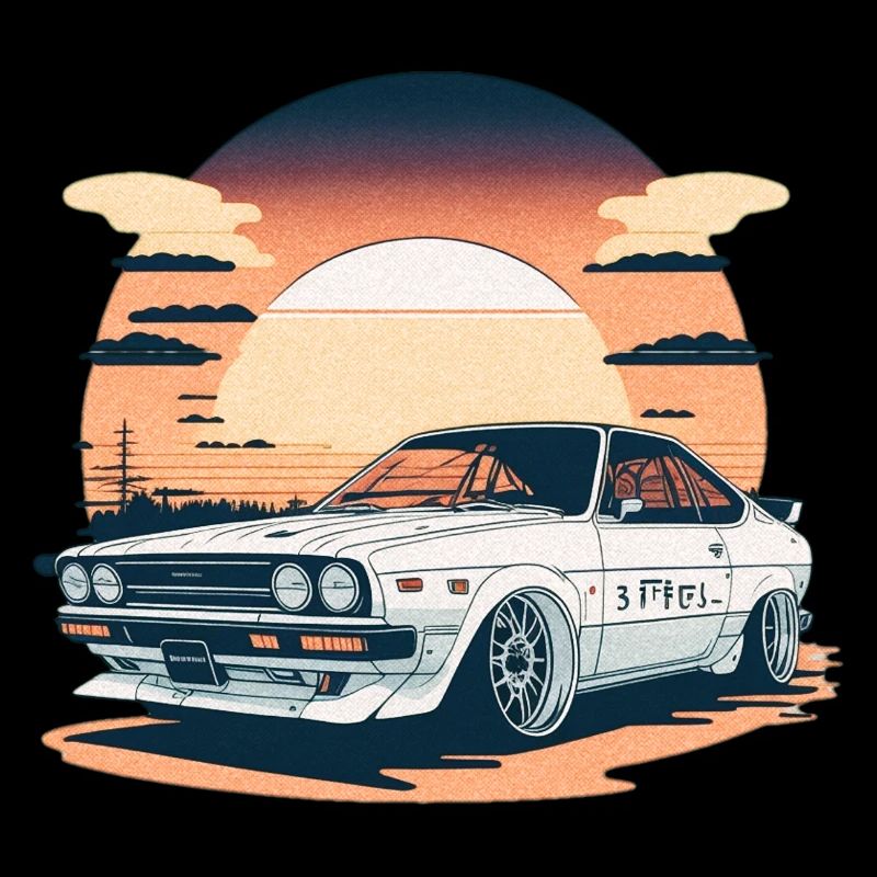 JDM - Retro Car and Sunset