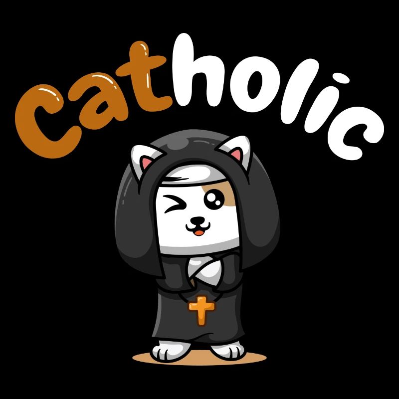 Catholic Cat Tshirt Funny Gift
