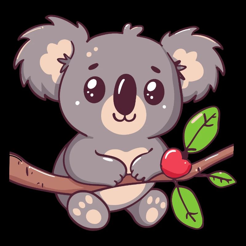 Happy koala bear koala on bamboo