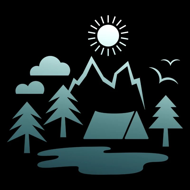 camping, camping, mountains, nature, forest, summer, sun