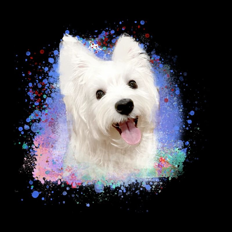 West Highland White Terrier, terrier, chien, graffiti