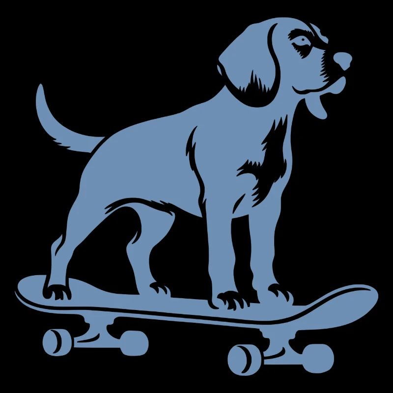 Chien Beagle Skateboard Skateboarder Silhouette