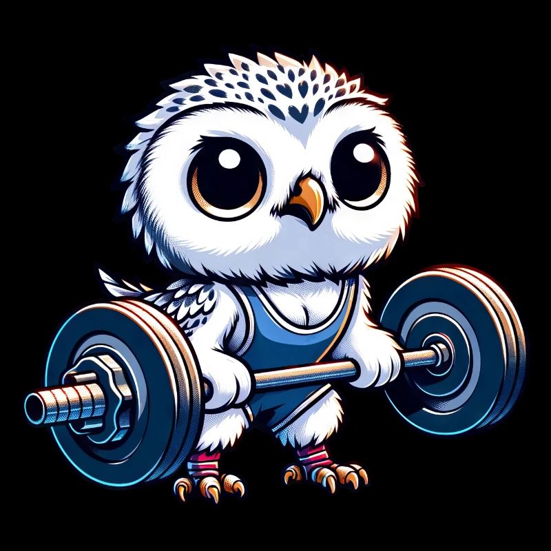 Eule mit Hanteln Workout Schneeeule Stemmen