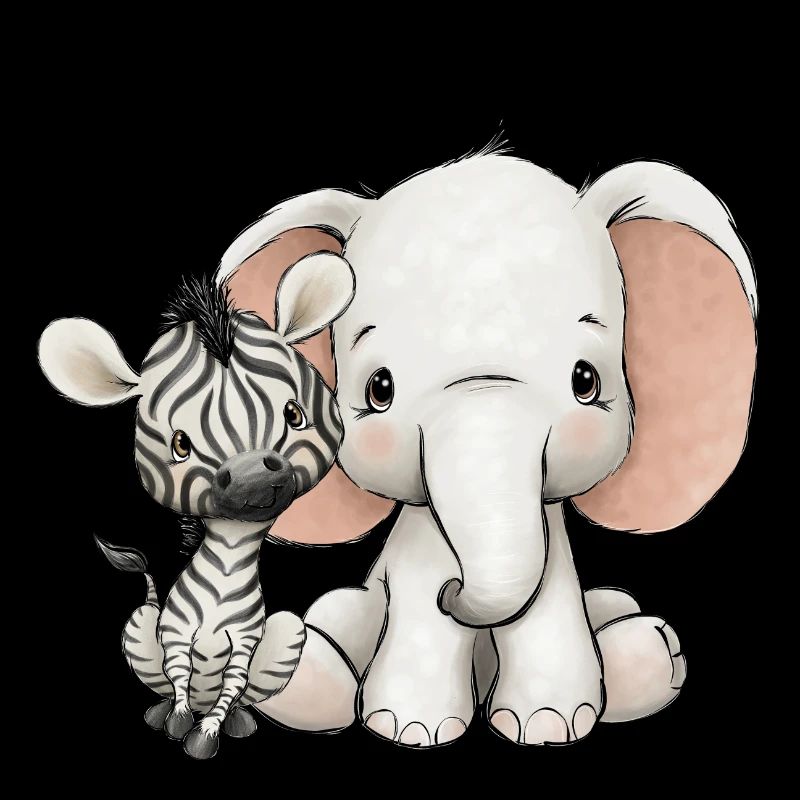 Elephant and zebra