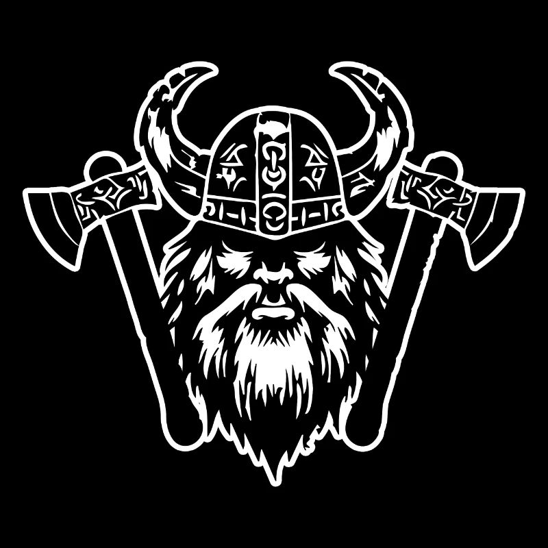 Wikinger mit Axt und Helm