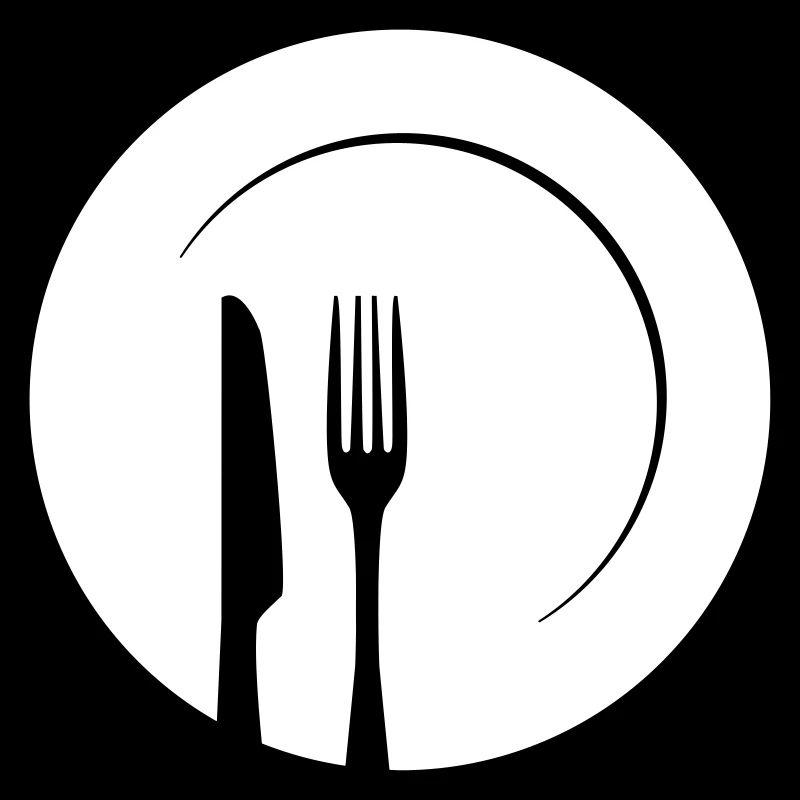 Plate with a knife and fork
