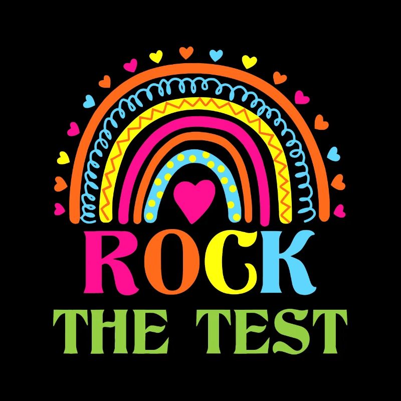 Test Day Rock Der Testlehrer Testtag Regenbogen