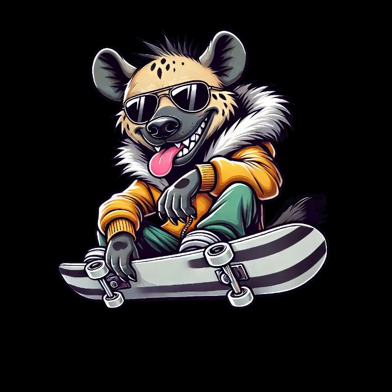 Lustige Hyäne Skateboard Comic Stil