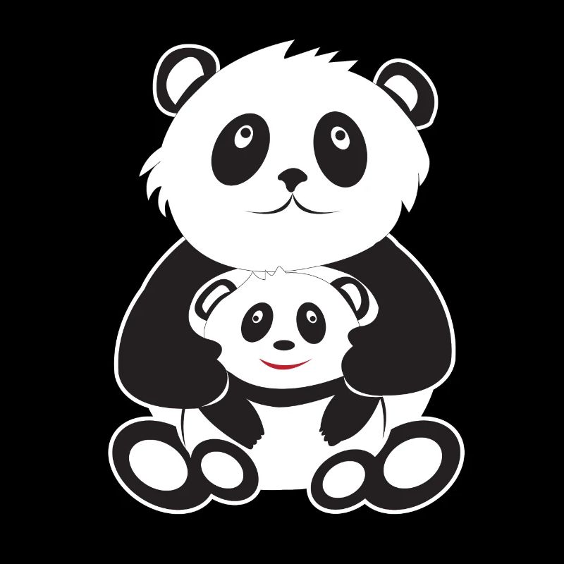 Panda mom / dad and kid