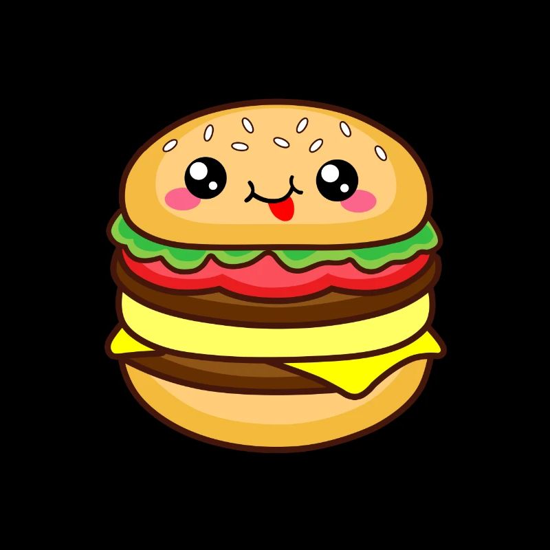 Burger mit lächelndem Gesicht