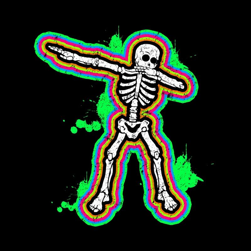 80s Neon Dab Dabbing Skeleton 80s 80s Dab Dance