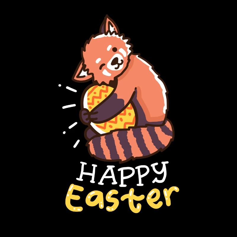 Red Panda - Easter - Happy Easter - Easter egg