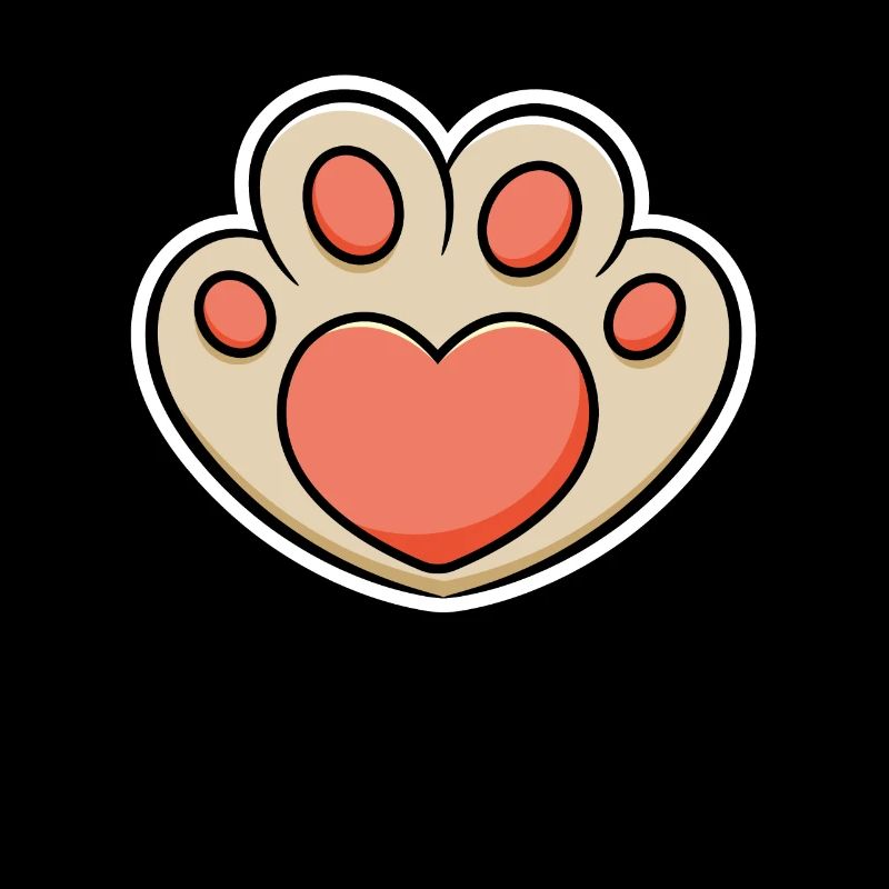 Katze Pfote Print Herz Geschenk