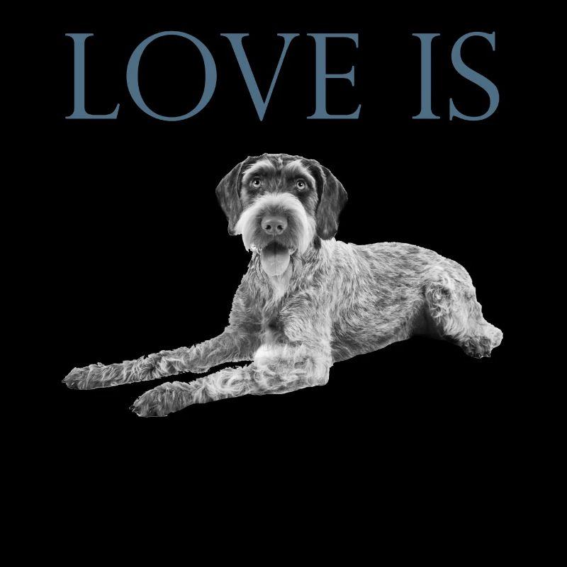 Love Is German Wirehaired Pointer Dog Saint Valentin