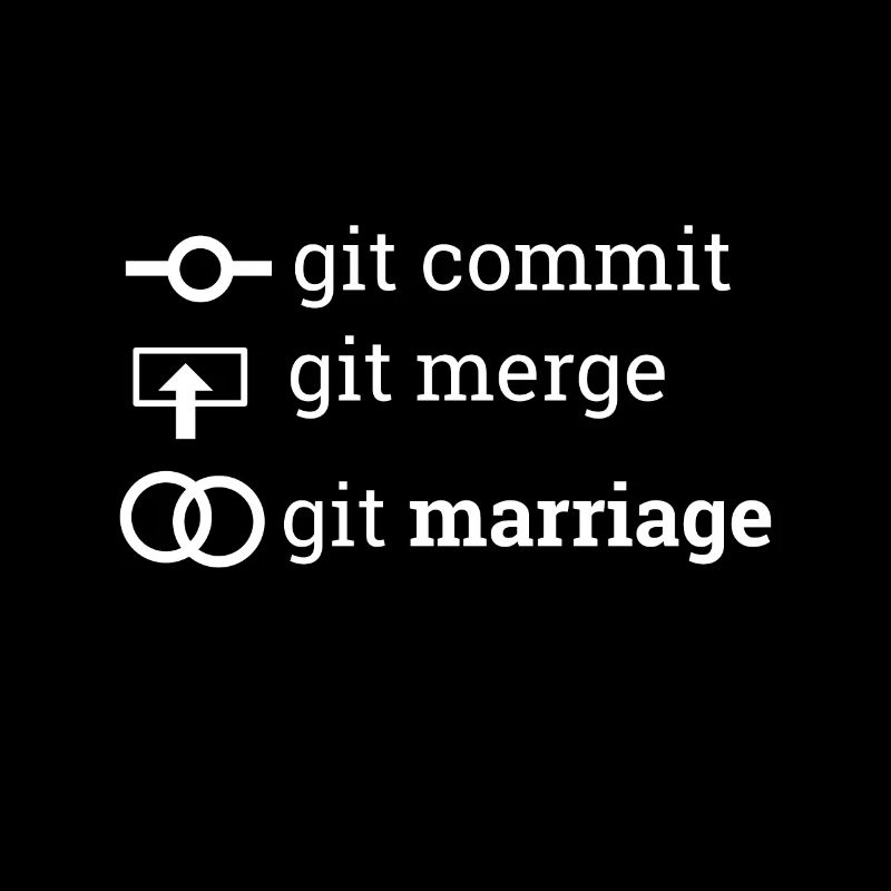 "git commit git merge git marriage" | Programmer