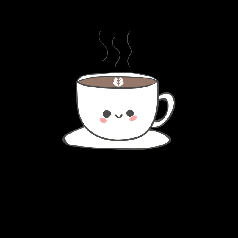 Cute Coffee Cup - Happy and Smiling - Filled With