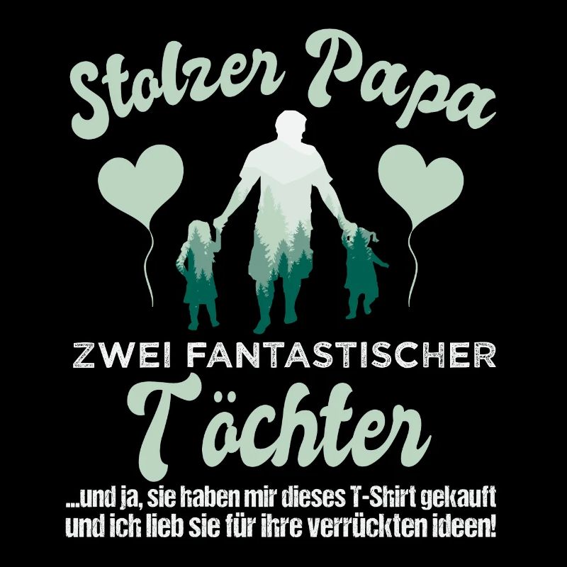 Stolzer Papa zwei Töchter