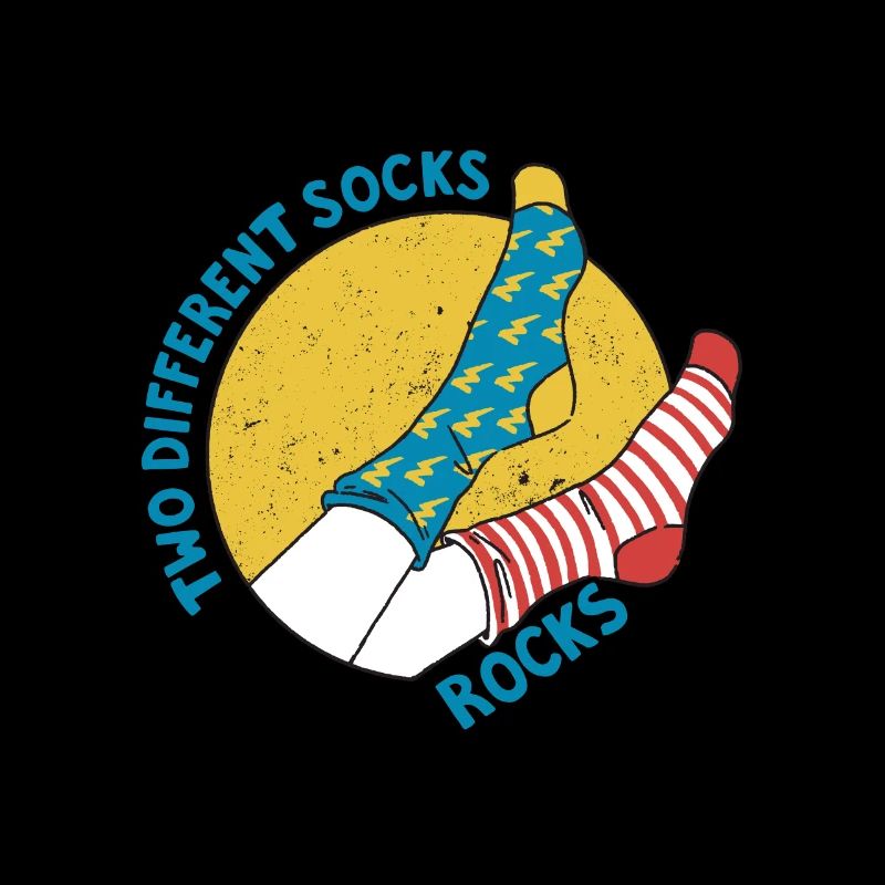 Deux chaussettes différentes rock funny sock citation