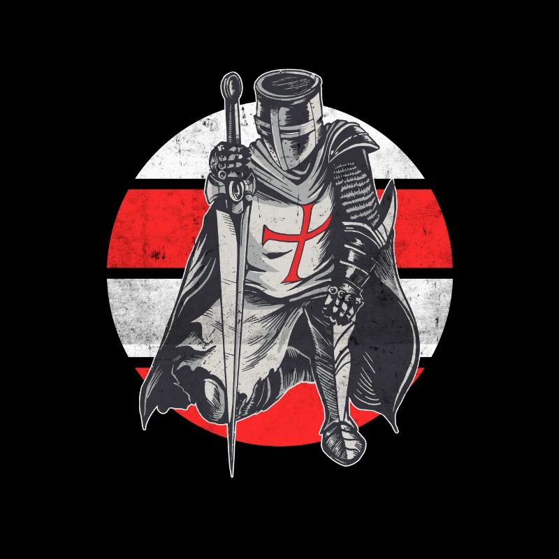 Knight Red White Templer order medieval armor