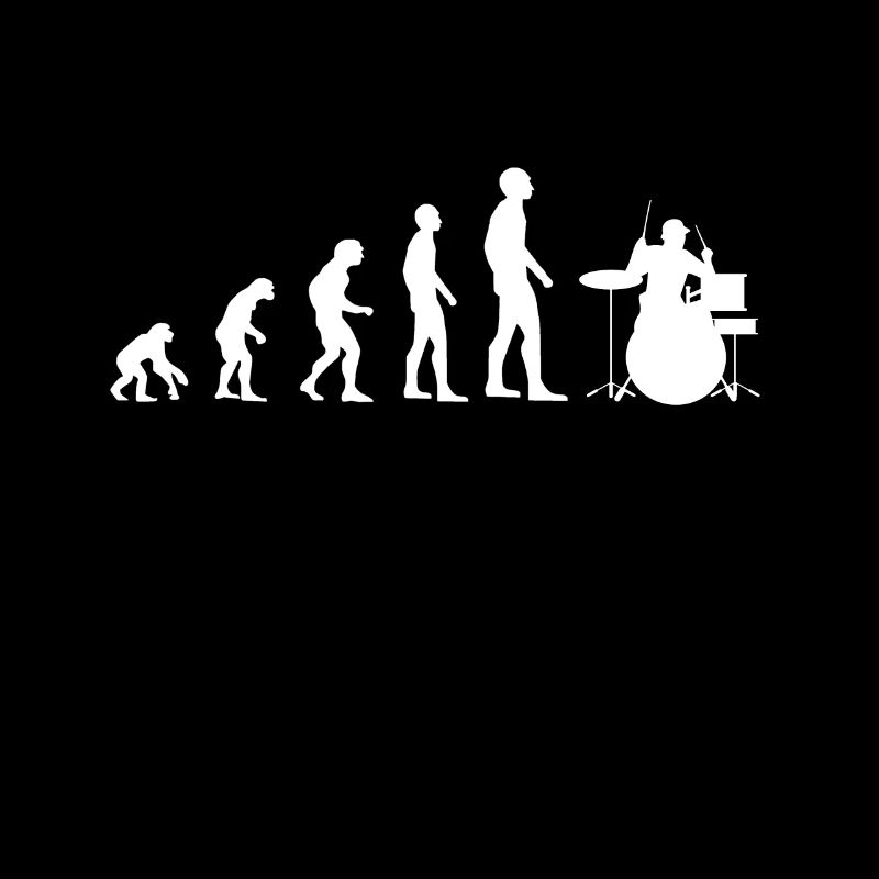 t shirt evolution drums humor drummer man