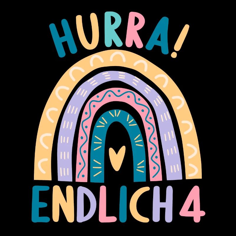4 Jahre Geburtstagskind Regenbogen 4. Geburtstag