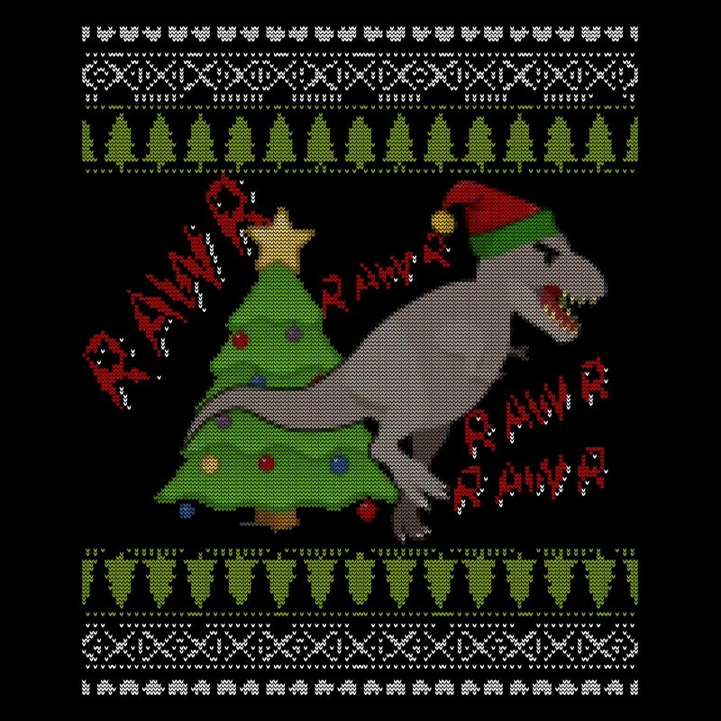 Funny Tree Rex Ugly Christmas Sweater Lights Trex