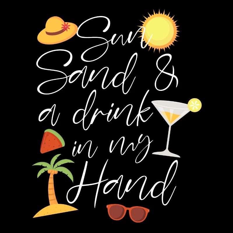 sable solaire et boisson dans ma conception de la main