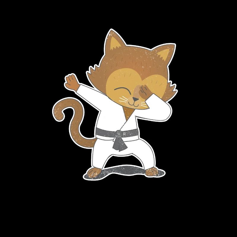Funny Dabbing Karate Cat Martial Arts Kitten