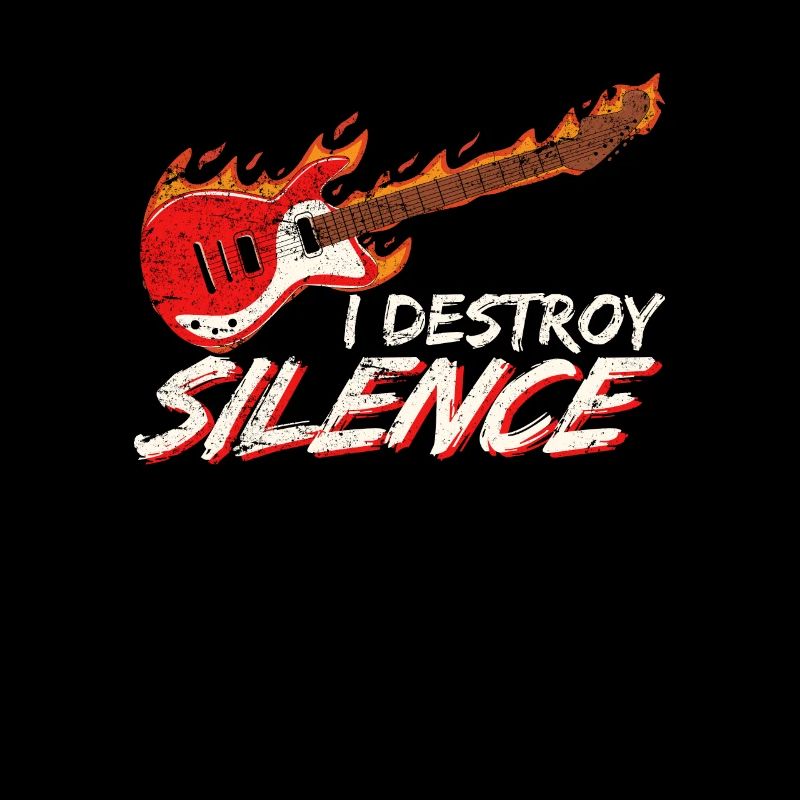 I Destroy Silence Drôle guitariste électrique Gui