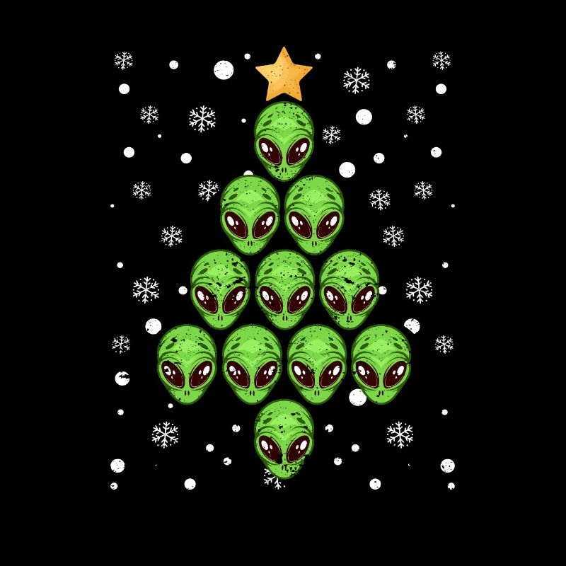 Alien Weihnachtsbaum Xmas Pyjamas PJs Space Funny