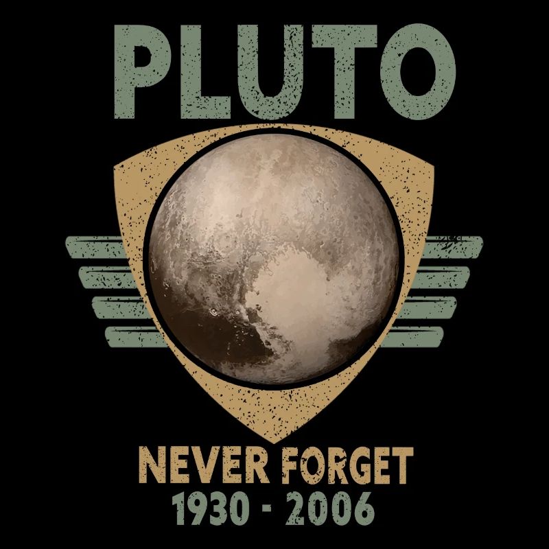Never Forget Pluto Design Retro Style Funny Space