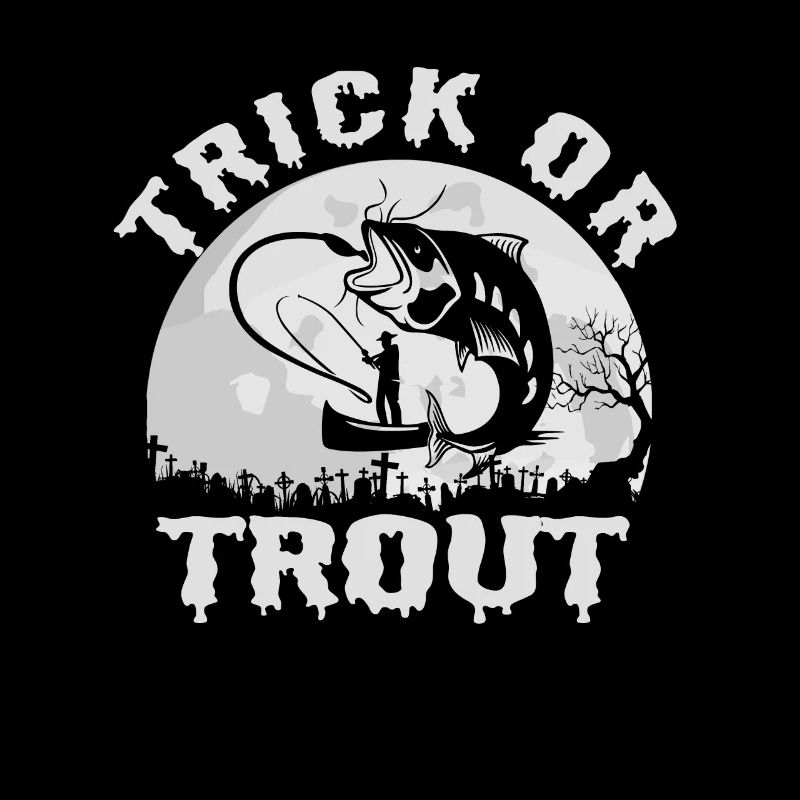 Lustiger Angeltrick oder Forellenangeln Halloween