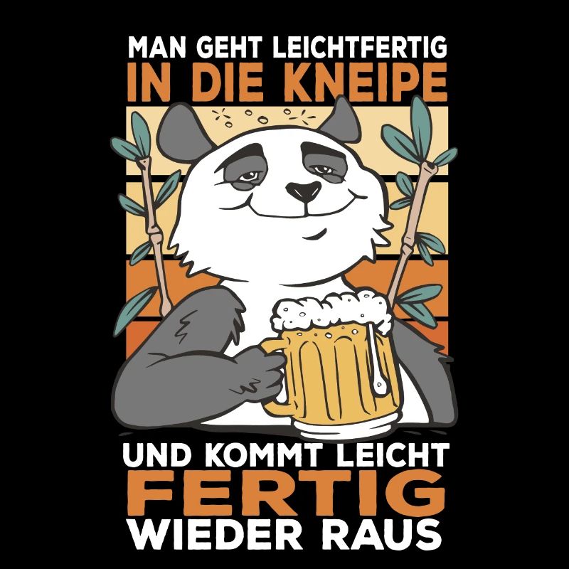 Man geht leichtfertig in die Kneipe Panda Bier