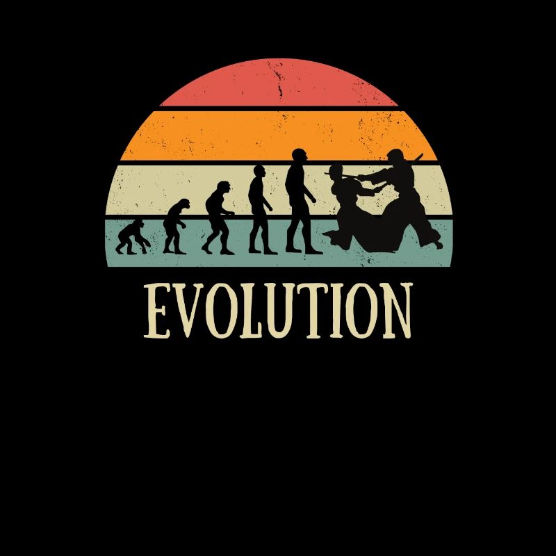 Evolution Aikido Mann Humor Kampfsport lustig