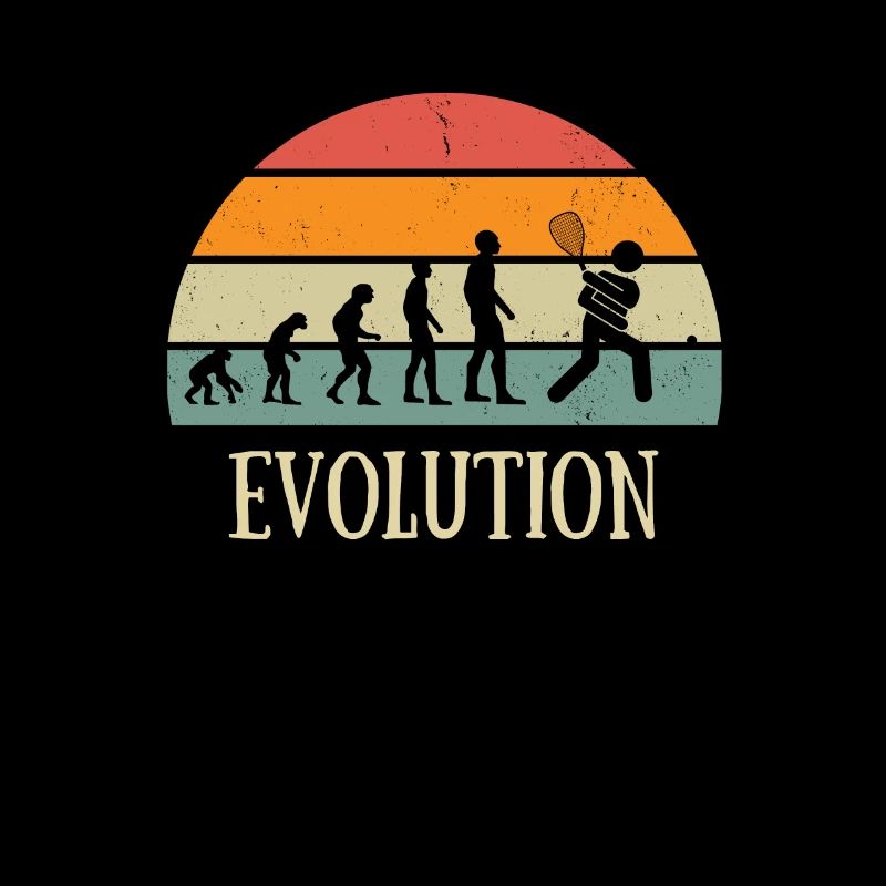 Evolution Vintage Squash Mann Humor Geschenkidee
