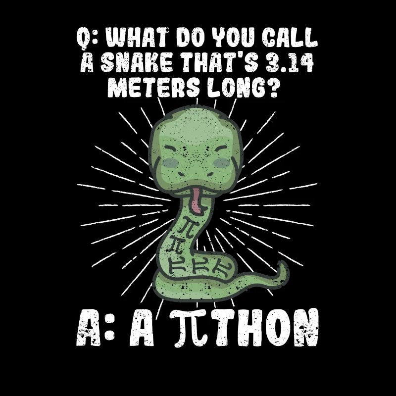 Python Schlange Pithon Pi Tag Symbol lustig Mathe