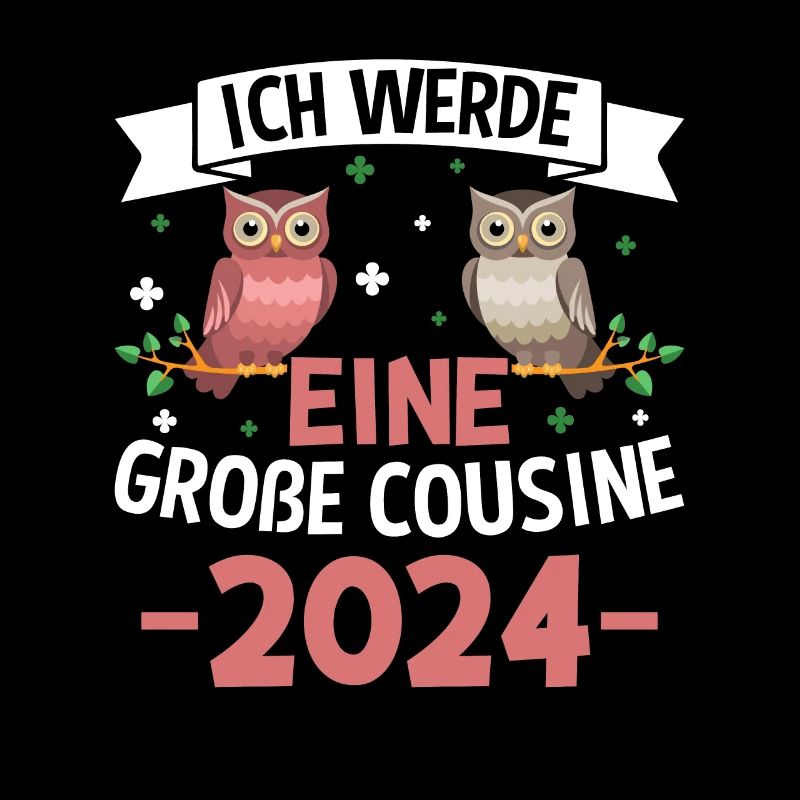Kinder Ich werde Große Cousine 2024 T-Shirt Eule