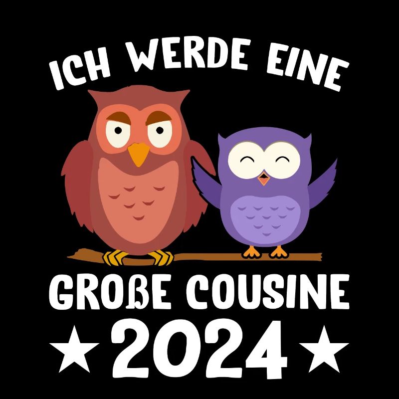 Kinder Ich werde Große Cousine 2024 T-Shirt Eule