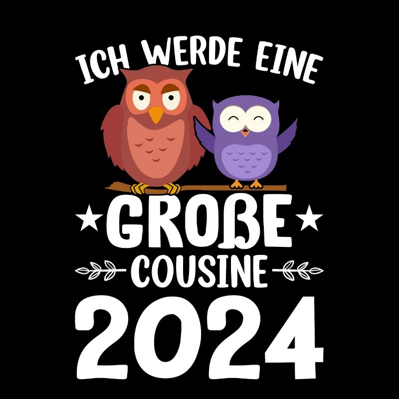 Kinder Ich werde Große Cousine 2024 T-Shirt Eule