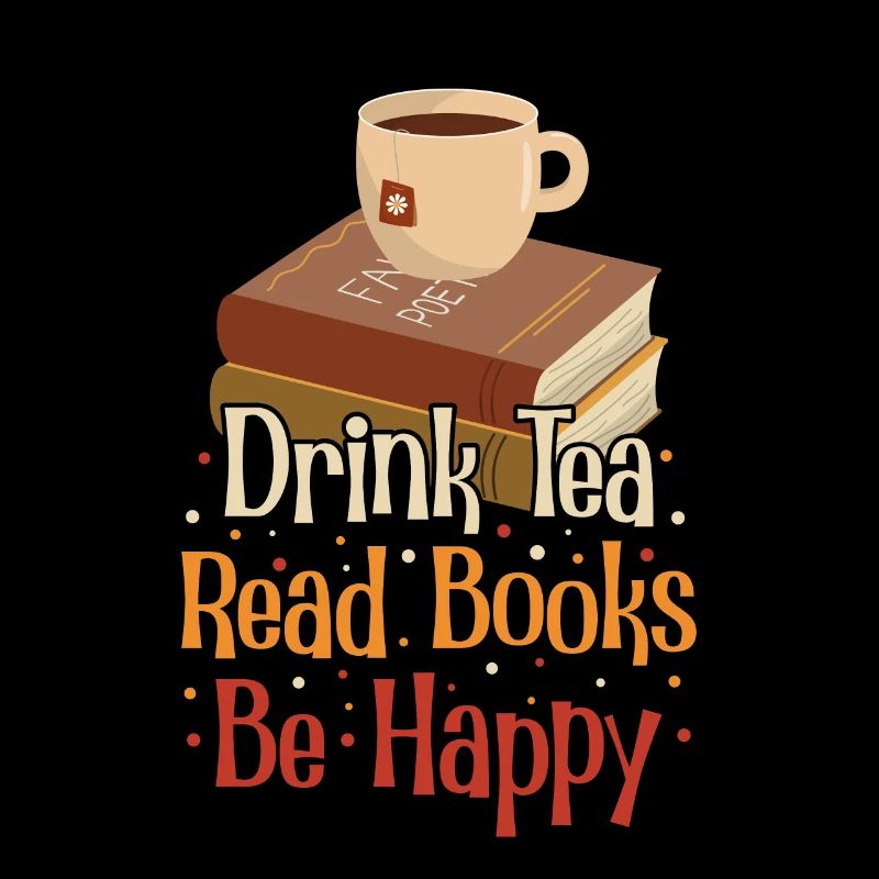 Tee Trinken Bücher Lesen Glücklich Sein