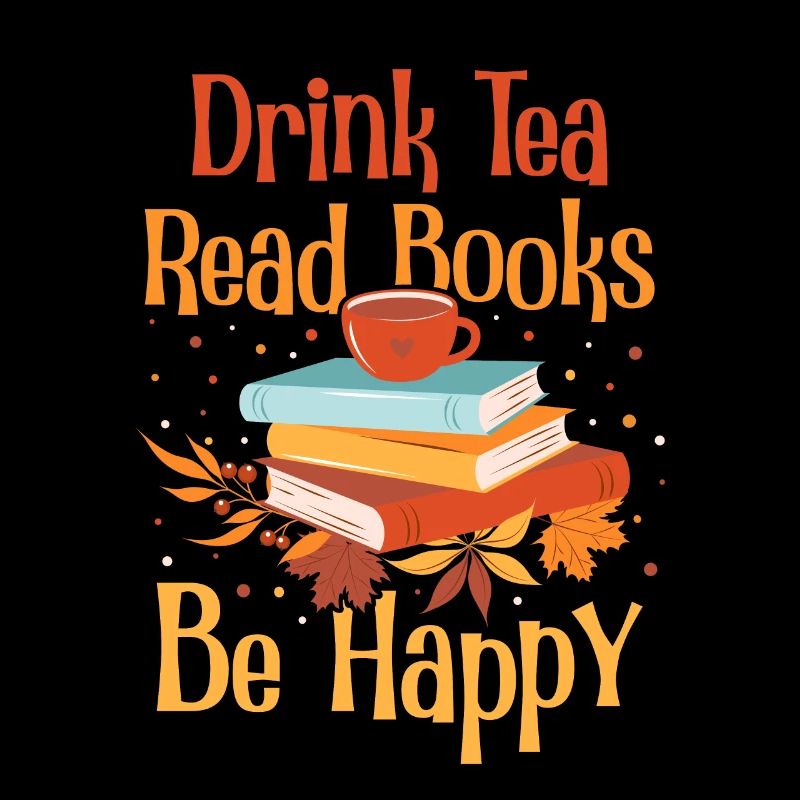 Tee Trinken Bücher Lesen Glücklich Sein